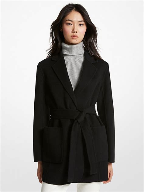 draped double face wool jacket michael kors|Draped Double.